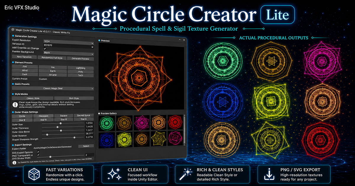 Magic Circle Creator Lite VFX preview